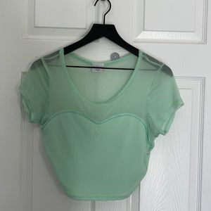 LA Hearts Mint Crop Top